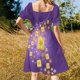 thumbnail image 5 of Vestido de manga corta de pato de goma vestido de verano ropa de mujer vestido, 5 of 7