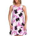 thumbnail image 1 of Fotbe Pink Girl Halloween Vestido de Verano sin Mangas para Mujer – Vestido Midi Línea A, Estilo Camiseta Floral, Vestido Playero Casual y Fluido, 1 of 7