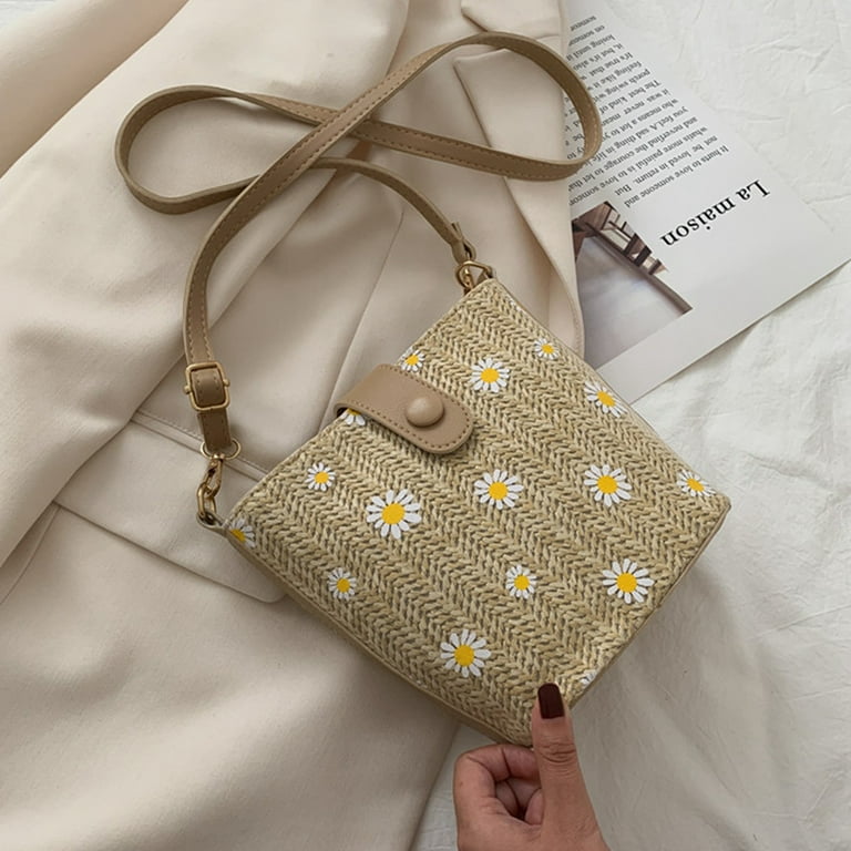 wagon goodbye Splendor Small Daisy Straw Woven Women's Messenger Bag Fashion Chain Bucket Bag Schoolgirl Bag Khaki - Walmart.com wagon goodbye Splendor Small Daisy Straw Woven Women's Messenger Bag Fashion Chain Bucket Bag Schoolgirl Bag Khaki - Walmart.com