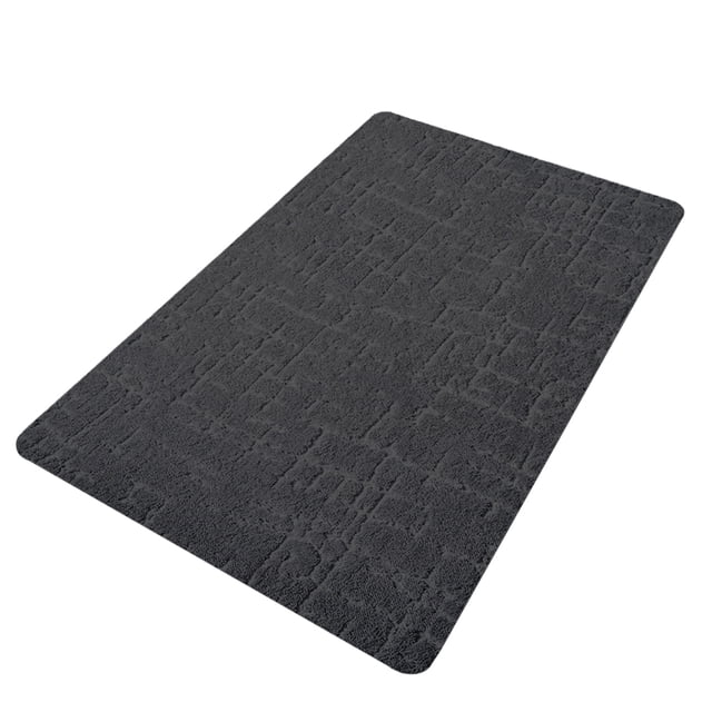 Injueey Alfombrillas de poliéster cómodas y elegantes para el baño, fáciles de instalar, duraderas para el suelo del baño. Juegos de accesorios de baño negro 40*60cm