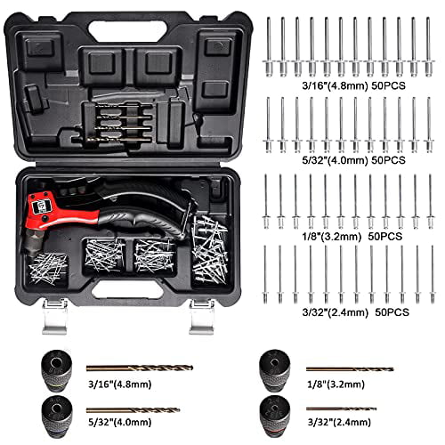 Rivet Gun GIANTISAN Hand Riveter Kit Professional Riveter Tool Kit With Assorted 80 Pcs Rivets In Rugged Carrying Case