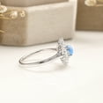 thumbnail image 5 of 10K White Gold Round Shape Created Blue Opal Cubic Zirconia Cluster Setting Engagement Ring, 5 of 5