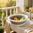 thumbnail image 6 of Roiihwy Round Foldable Wash Basin Tub, Portable Laundry Hand Wash Dish Pan, Space Saving Camping Washing Tub for Washing Face, Fruit, Dishes, Home Kitchen Sink (Gray, S), 6 of 9