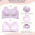 thumbnail image 5 of BIMEI Women's Mastectomy Sports Bra Yoga Wireless Post-Surgery Bra 8818,Pink,34C, 5 of 8