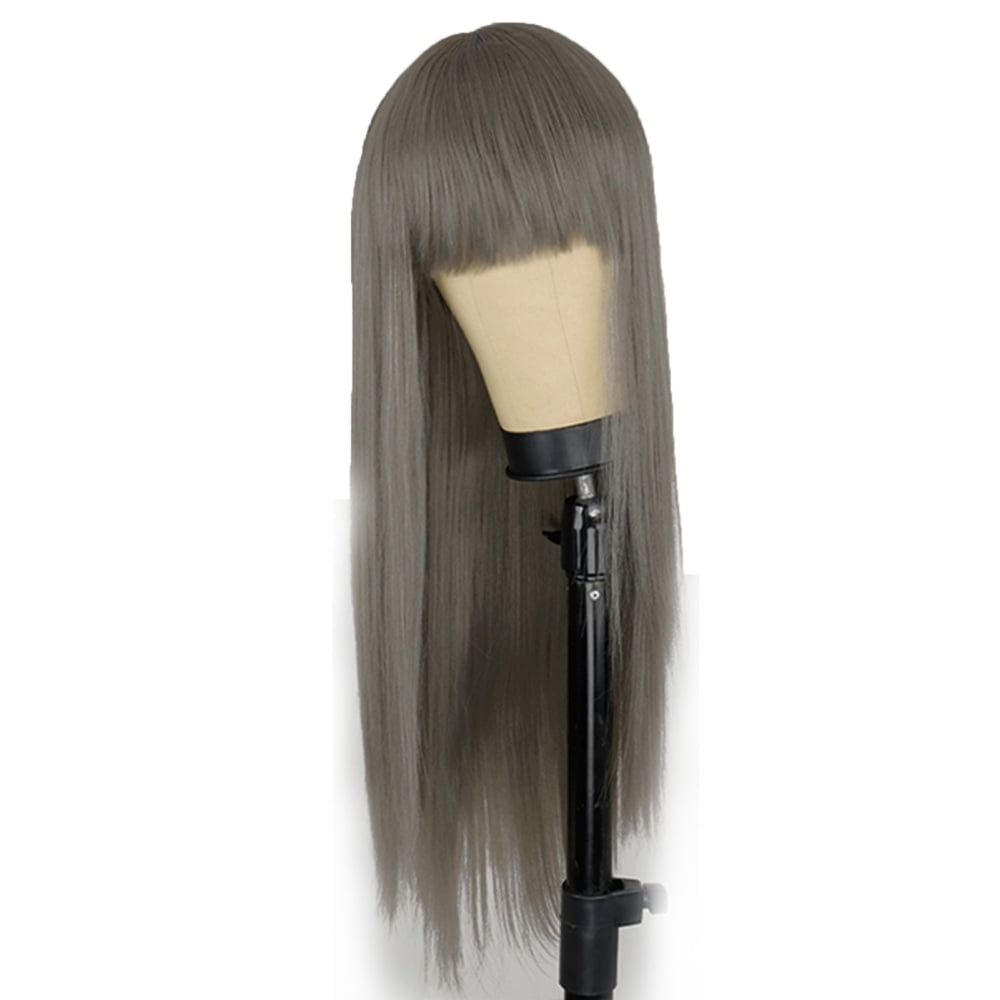 Women Multiple Colors Straight Wig with Bangs 27 Inch Middle Part Not