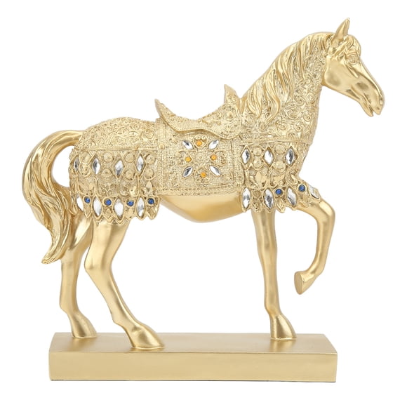 Golden Horse Decor, Bright Color Easy Robust Body Desktop Horses Ornaments For Living Room For Family