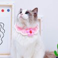 thumbnail image 4 of Reheyre Puff Flowers Shape Cat Collar - Decorative Accessories - Handmade Knitted - Pet Cats Dogs Bib Collar - for Holiday, 4 of 8