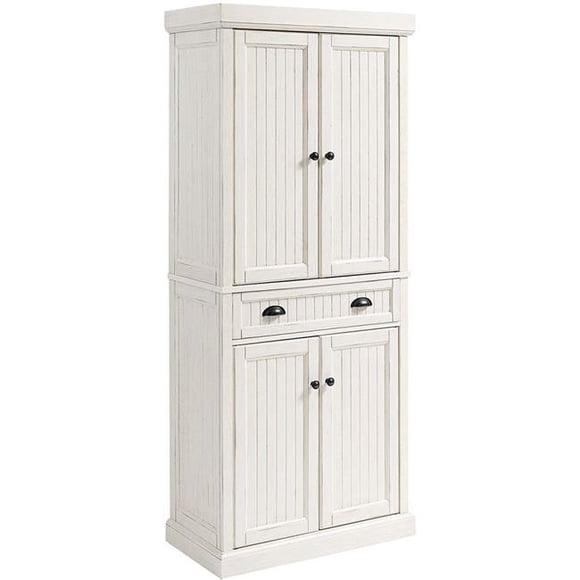 Crosley Furniture CF3106-WH Seaside Accent Cabinet Distressed, White