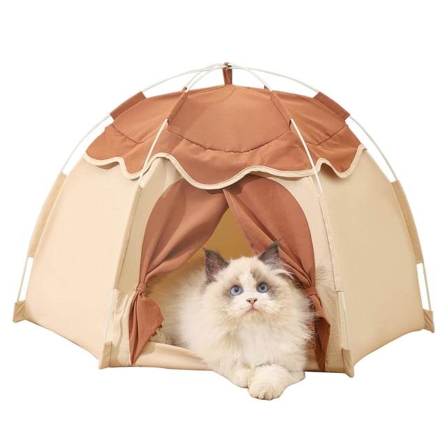 Carpa para Gatos Gigreinc Casa para Perros Interior Gato Beige Grande