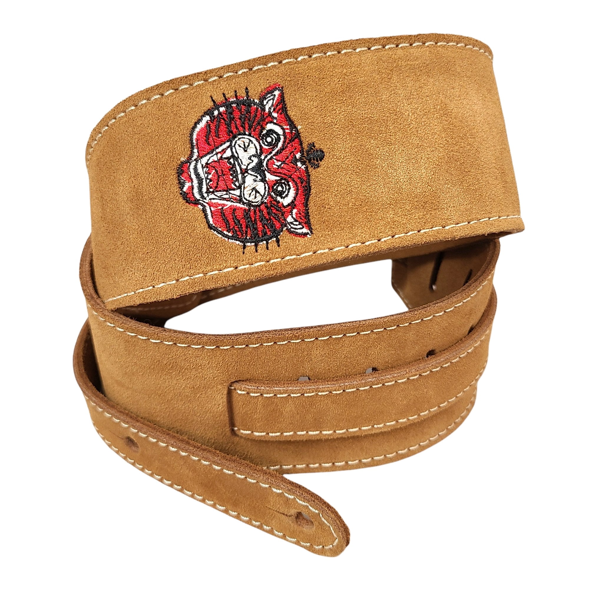 Henry Heller Guitar Strap Suede Leather Embroidered Electric Acoustic USA Tiger