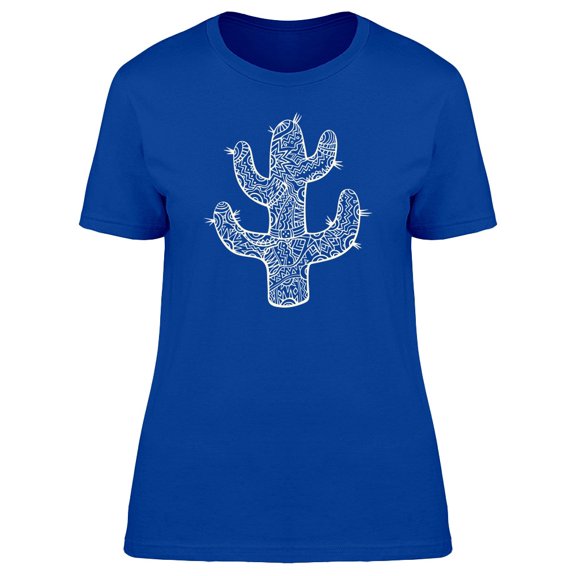 Cactus With Textured Pattern B&W Tee Women's -Image by Shutterstock