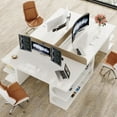 thumbnail image 2 of Tribesigns Wood Executive Desk, 62 Inches Computer Desk, Office Desk, Extra Long Writing Desk for Home Office (White), 2 of 5