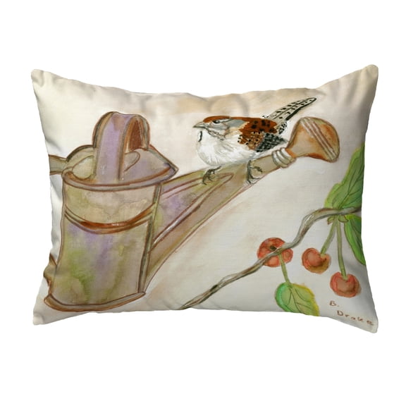 Betsy Drake Interiors Carolina Wren Small No-Cord Pillow 11x14