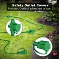 thumbnail image 6 of 50 FT Outdoor Extension Cord, Evenly Spaced 6 Outlets Plugs, 16/3 SJTW Weatherproof Multiple Outlets Wire for Outside Halloween Christmas Lights Decoration, ETL Listed, Green, 6 of 7