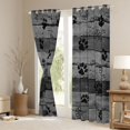 thumbnail image 3 of Homewish Grunge Dog Paws Kitchen Curtains,Country Farmhouse Cabin Black Out Curtains Pack of 2 (42x63 Each),Gray, 3 of 6