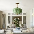 thumbnail image 3 of UEEYAC Eloise Scallop Milk Glass Semi-Flush Mount Pendant Ceiling Light, 3 of 19