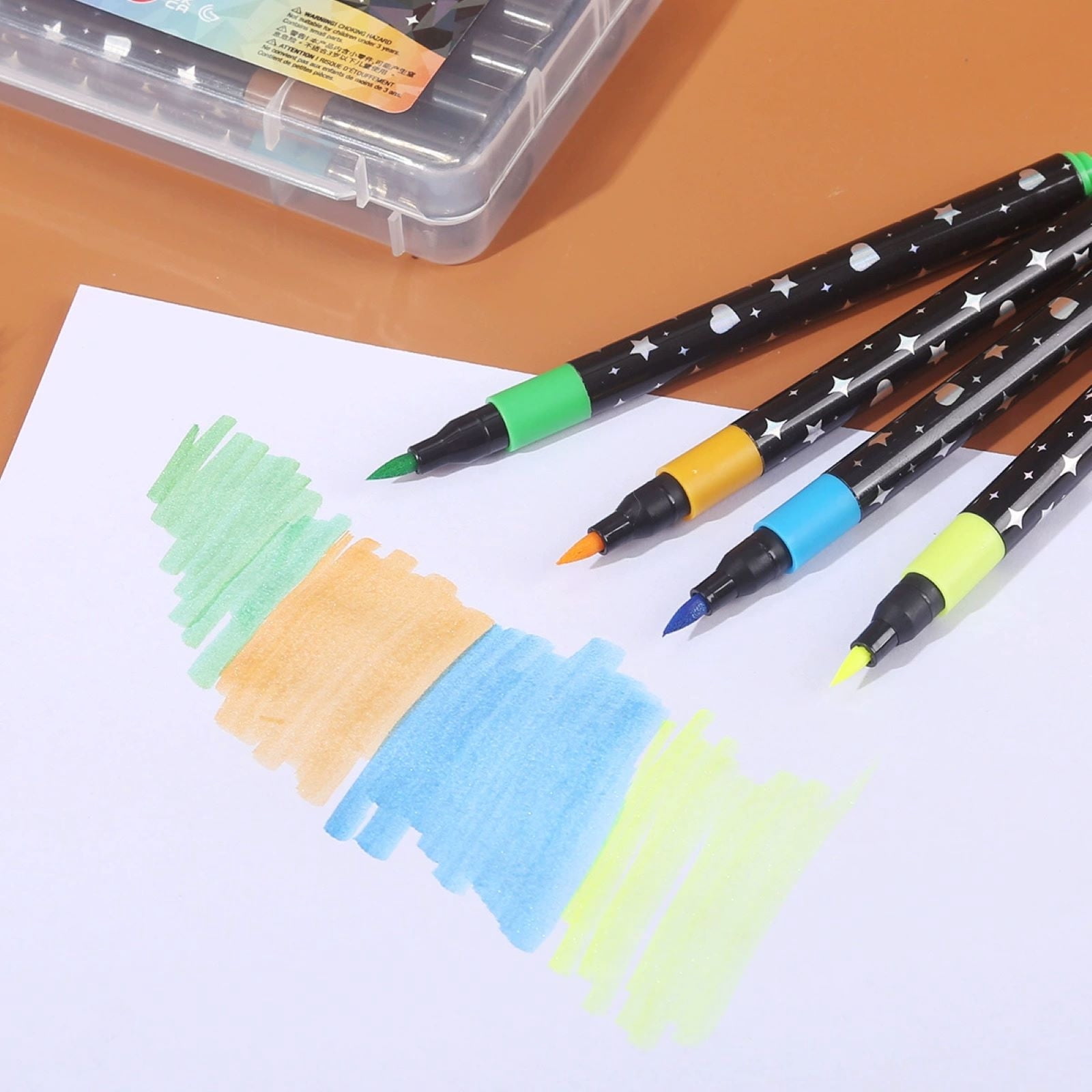 Ycandiee Two-Color Glitter Marker Pen Set, 72 Colors Double-Ended Pearlescent Pen for Student Notebook & Art Drawing – 36 Pack