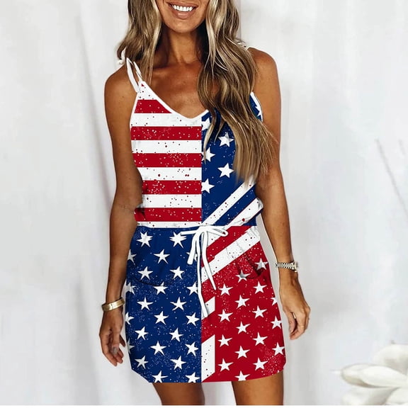 Vetsdori Womens Sleeveless Mini Dresses Graphic Slip Dress Tunic Casual Summer,V-Neck Dress for Junior Tank