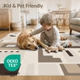 thumbnail image 4 of ODIKA 4'x6' Beige Brown Geometric Pattern Decor Washable Area Rug Modern Abstract Shapes with Coffee Accents Non-Slip, Chair-Friendly, Flatwoven for Home Office, Under Desk, 4 of 7