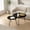 Black, variant on Round Nesting Coffee Table Set of 2 with Marble Look Top - Black
