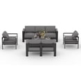 thumbnail image 2 of Emorefun 5 Piece Patio Furniture Set, Aluminum Outdoor Furniture with Armrests & Thick Cushions for Porch, Lawn, Backyard, Dark Gray, 2 of 8
