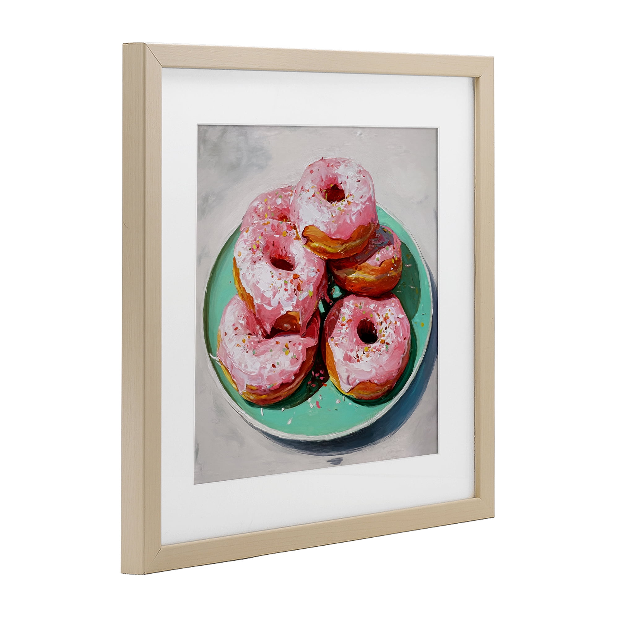 Stupell Industries Pink Frosted Donuts Birch Framed Print Under Glass, design by Tina LeCour