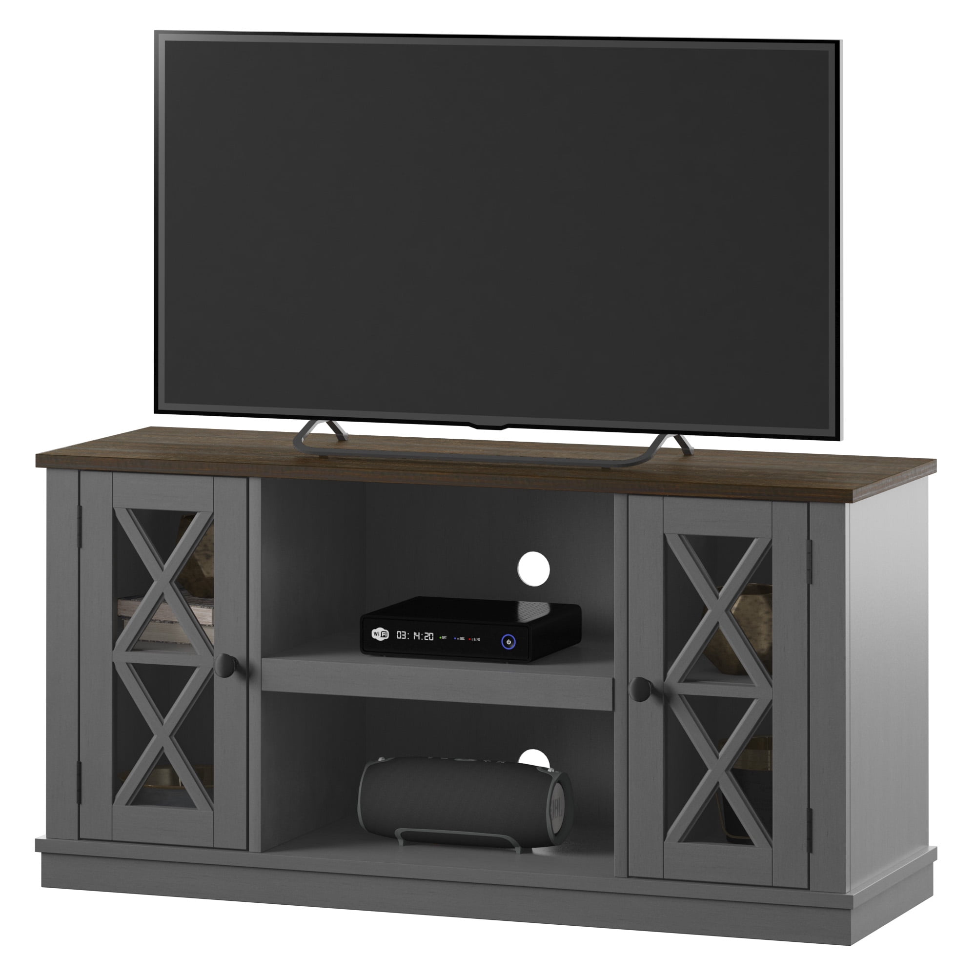 Twin Star Luxe Stanton Ridge TV Stand for TVs up to 55", Antique Gray