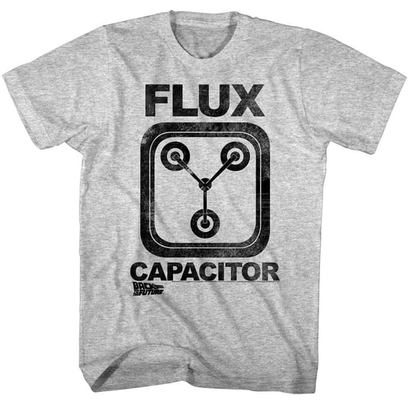 Back To The Future Flux Capacitor Gray Heather Adult T-Shirt 2Xlt
