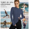 thumbnail image 2 of Playera Cierre Completo Mujer Larga Casual Talla L Modelo Azul, 2 of 4