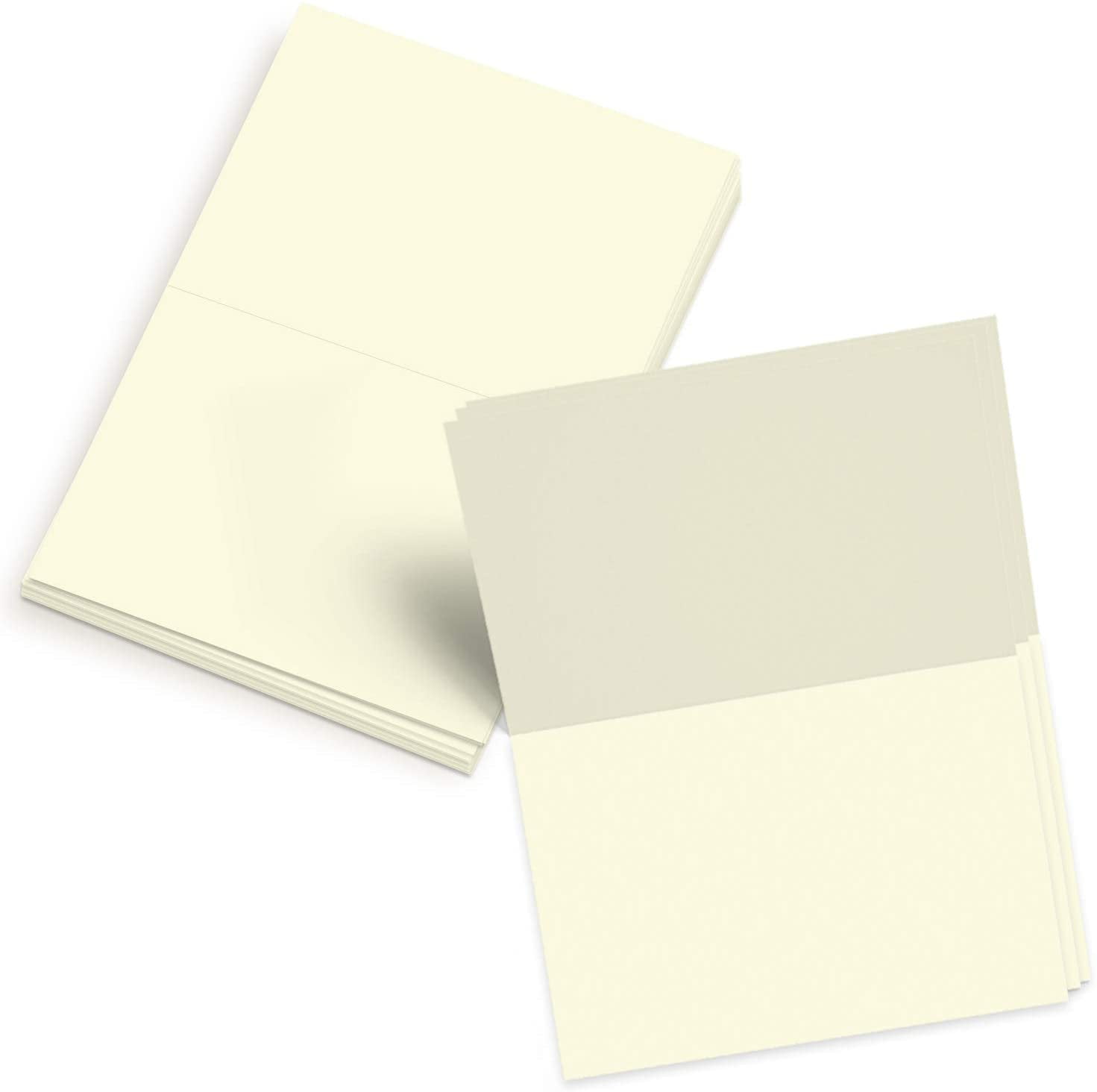 Blank 5 X 7 Greeting Cards and Envelopes - Ivory/Cream - Heavyweight 80lb  Cover Paper - Inkjet/Laser Printer Compatible - For Making Invitations