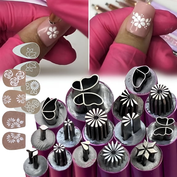 ACDANC Nail Art Stamp Pen, 10PCS Nail Art Stamp Pen, Handicraft Nail Art Flower Stamp Pen, Nail Stamp Pen for DIY Nail Art Tools, Nail Design Tools for Nail Art (10PC)