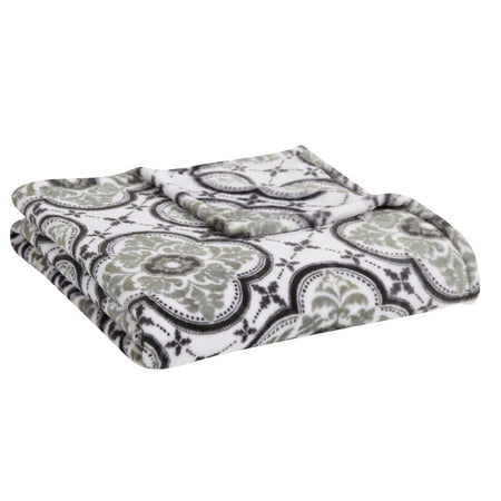 Black Grey Taupe White Decorative Throw Blanket: Soft Plush Velvet ...