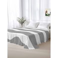 thumbnail image 5 of Grey Ripple King Size Flat Sheet, Wrinkleproof & Fadeproof Cooling Flat Bed Sheet Only, Simple Gray White Waves Aesthetics Breathable Soft Bedding Top Sheets 105 x 98 Inches, 5 of 8