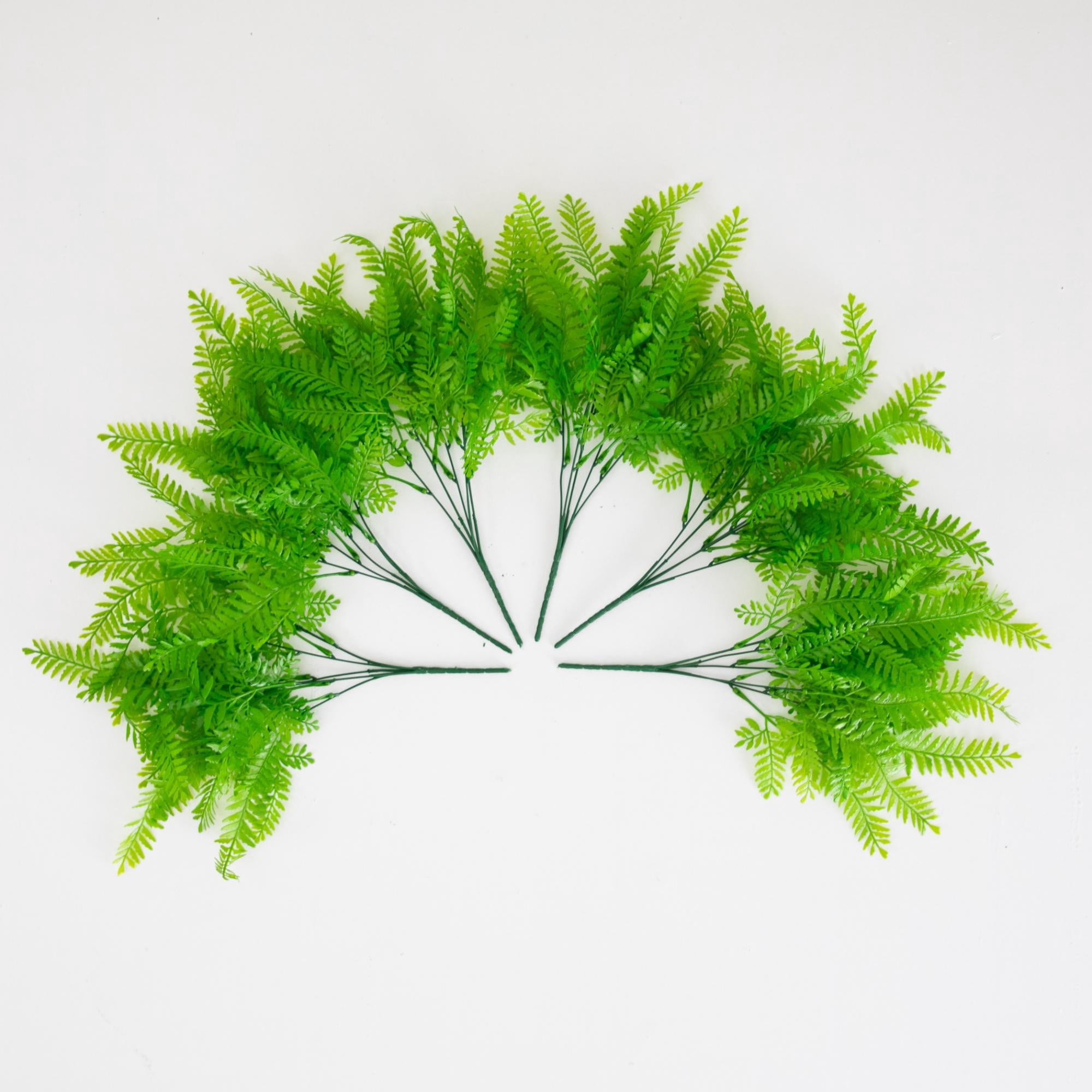17in. UV Resistant Artificial Vibrant Fern Bush (Indoor/Outdoor) - Set of 6