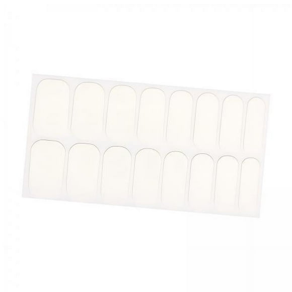 Yinanstore 2xCured Gel Nail Polish Strips Stickers Salon Glossy Semi Cured Gel Nail Wraps White