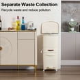 thumbnail image 3 of VECELO 3-Tier Kitchen Trash Can with Lid, Recycling Plastic Garbage Can with Wheels, Multi-purpose Trash Bin Categorize Waste, White, 3 of 9