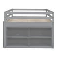 thumbnail image 7 of Full Size Loft Bed with Retractable Writing Desk and 4 Drawers, Wooden Loft Bed Frame with Lateral Portable Desk and Shelves for Boys Girls Teens Bedroom, No Box Spring Needed, Gray, 7 of 7