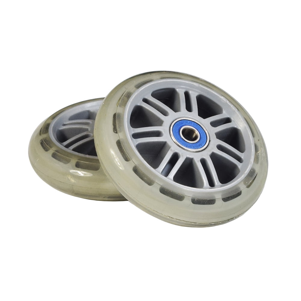 AlveyTech Razor Kick Scooter Wheels with Bearings (Set of 2) (Clear