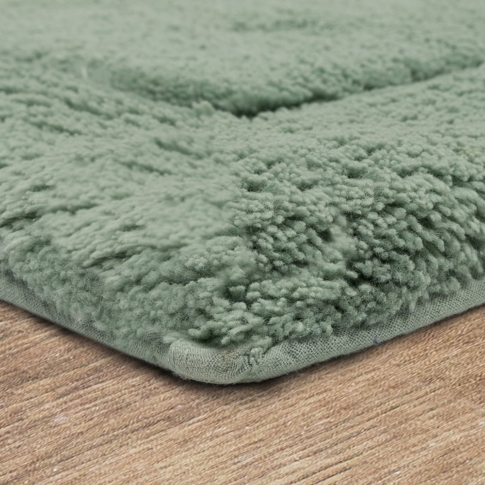 Mohawk Home Regency Plush Stain/Fade Resistant Non-Slip Machine Washable Bath Mat, Seaglass, 2' 3" x 3' 9"