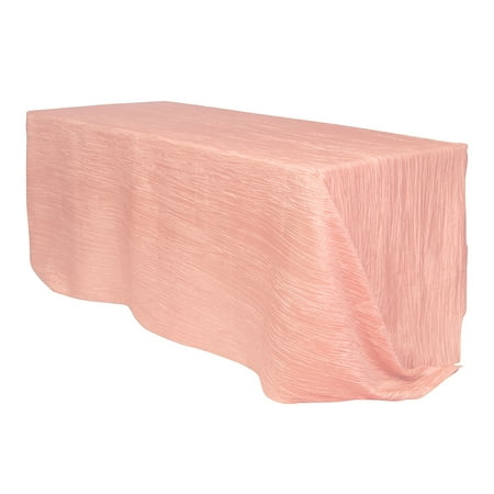 Your Chair Covers - 90 x 156 inch Rectangular Crinkle Taffeta Tablecloth Blush for Wedding, Party, Birthday, Patio, etc.
