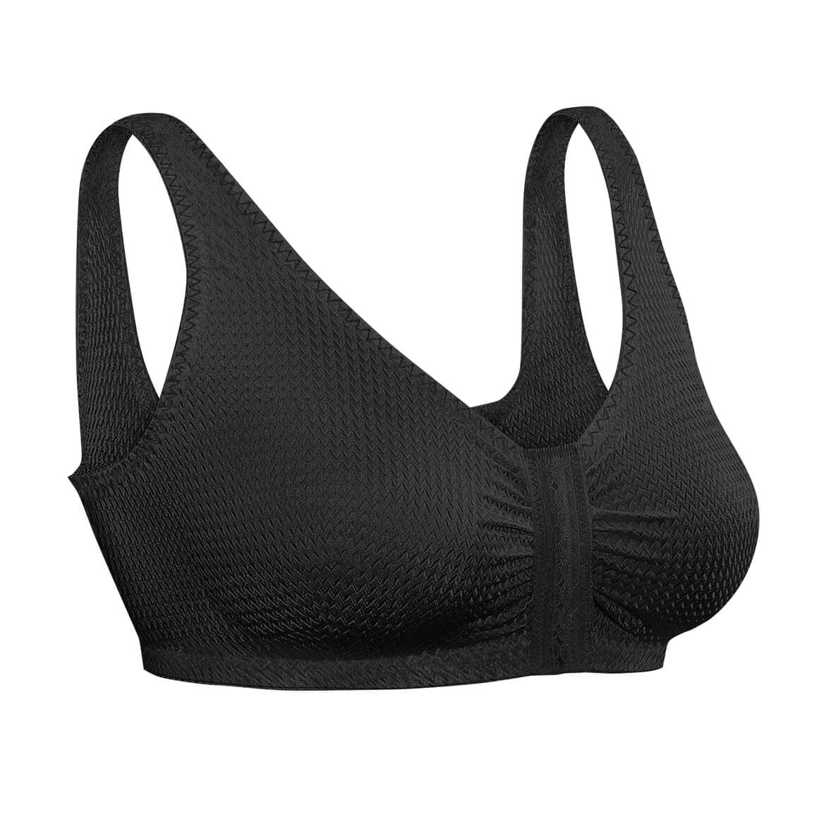 Comfort Sleep Bra, Front Closure, Black, Size 42