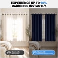 thumbnail image 6 of Blue Blackout Curtains 52 x 72 inch, Thermal Insulated Grommet Black Curtains Set of 2, Noise Reduce Room Darkening Drapes for Bedroom, Living Room, Privacy Protection & Energy Saving, 6 of 7