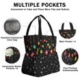 thumbnail image 3 of Black Christmas Ornament Pattern Drawstring Lunch Bag Women - Drawstring Lunch Bag Insulated for Work Office - Stain-Resistant Large Lunchbags for Women with Multi-Pockets, 3 of 6