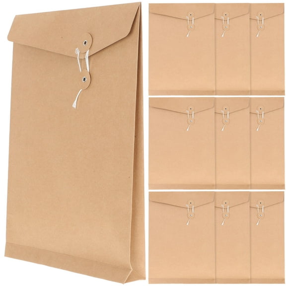 Milisten Business Use File Envelope Light Brown Kraft Paper 10pcs