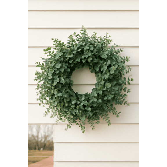 JEWLALO Real Eucalyptus Wreath, Modern Farmhouse Decors, Christmas Wreaths for Front Door, Housewarming Gifts, Home Art for Decorations Bedroom Living Room Cafe (22" Outer Diameter)