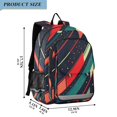 thumbnail image 2 of FORMRS Unisex School Backpack 17" Student Travel Bag with Laptop Compartment, Orange Abstract Lines, 2 of 7