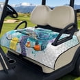 thumbnail image 3 of Pzuqiu Watercolor Sea Turtle Golf Cart Seat Cover with 4 Front Pockets Golf Cart Seat Covers, Soft Foldable Design Quilted Golf Cart Seat Covers, 3 of 9
