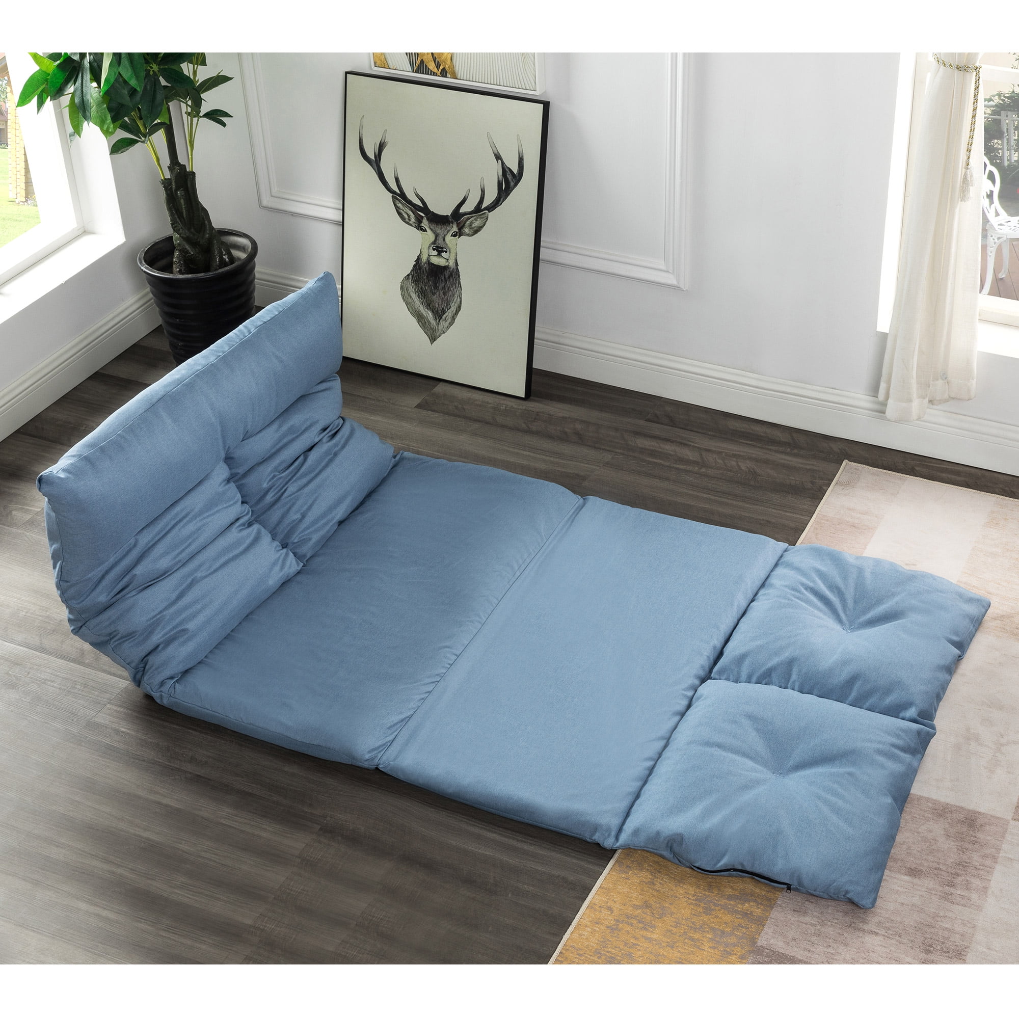 Adjustable Floor Chair Sleeper Sofa Couch Chair, Folding Reading Gaming