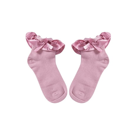 

Farrubbyine8 Newborn Baby Cotton Socks Ruffle Lace Princess Combed Ribbon Sock