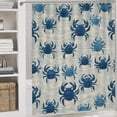 thumbnail image 4 of Shower Curtain Set 4 Piece include Shower Curtain and Rugs and Non Slip U Shaped Toilet Rugs Luxury Bathroom Decor Crab Blue, 4 of 5